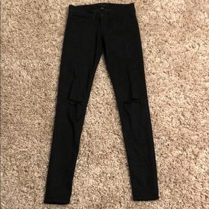 Black jeans with rips - size 25